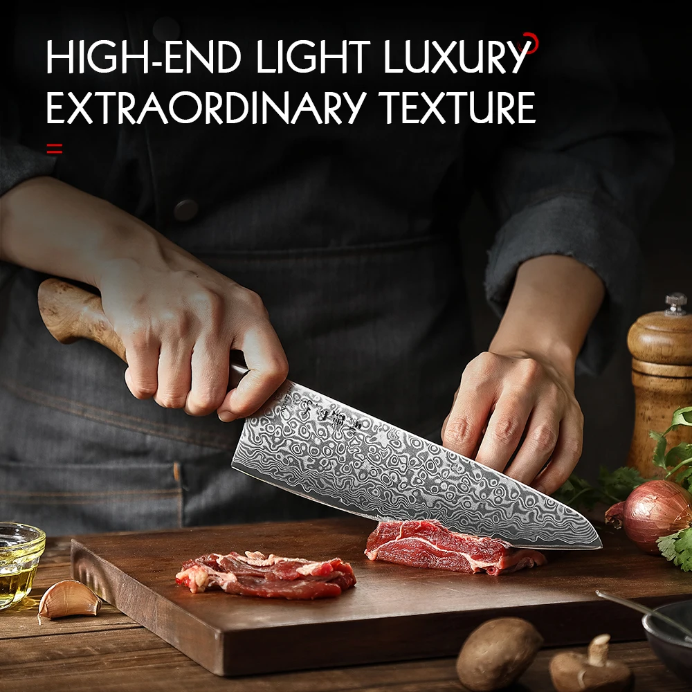 Chef Knife HEZHEN 8.3 Chef Knife 67 Layers Damascus Steel 65&deg; angle Cook Tools Core Blade Kitchen Knife Accessories