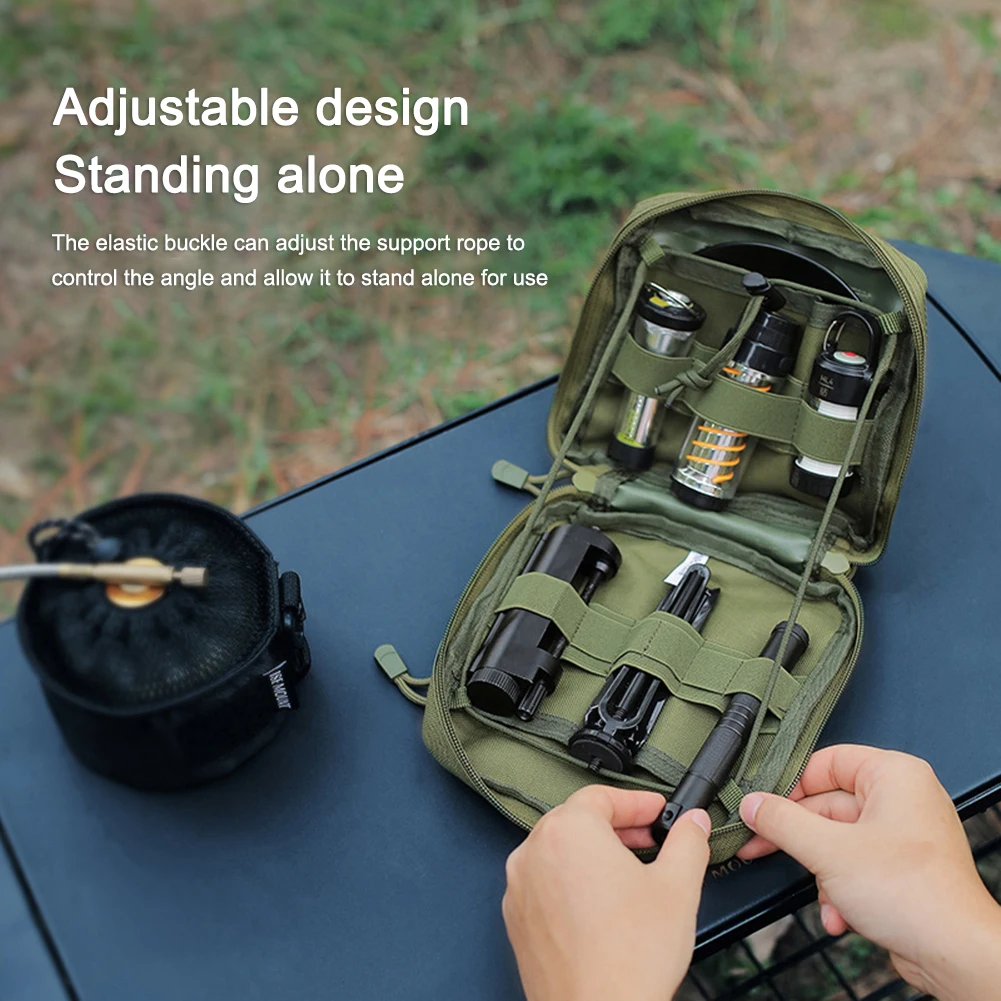 600D Oxford Cloth Tent Lamp Accessories Organizer Adjustable Elastic Belt with Pockets and Hanging Holes for Goalzero/M3/ML4/ZN