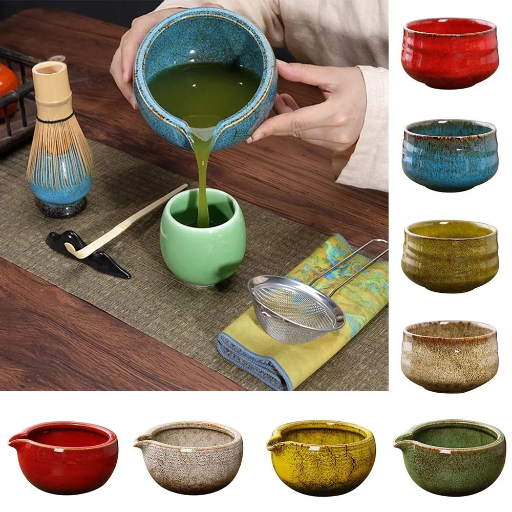 Traditional Ceramic Tea Matcha Bowl Durable Handmade Green Tea Maker Cup for Japanese Matcha Preparation Kitchen Supplies