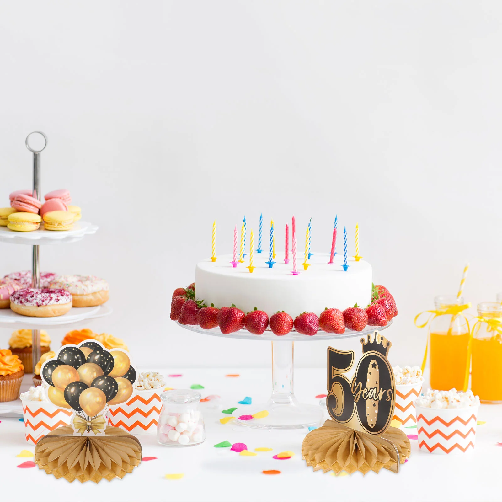 

8Pcs Birthday Honeycomb Decoration 50th Birthday Ornament 50th Birthday Party Supplies