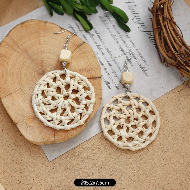 Boho Earrings Macrame Earrings Wholesale Unique Rattan