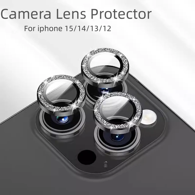 iPhone 15 Pro Max Camera Lens Protector Metal Rings (Black)