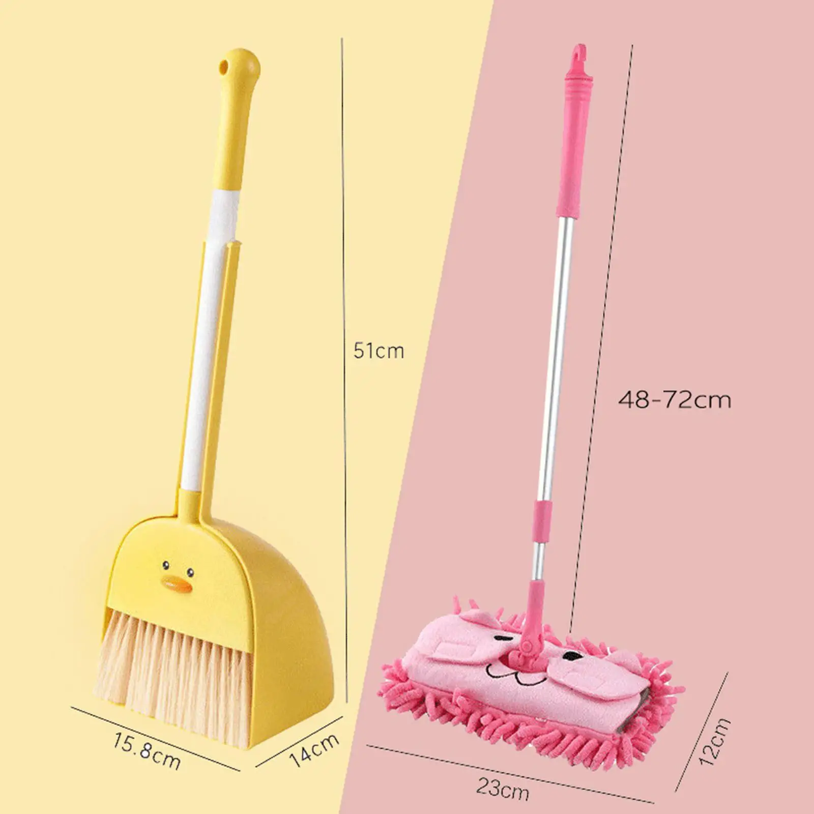 Kids Cleaning Set Early Learning Develop Life Skills Role Playing Mini Broom and 6