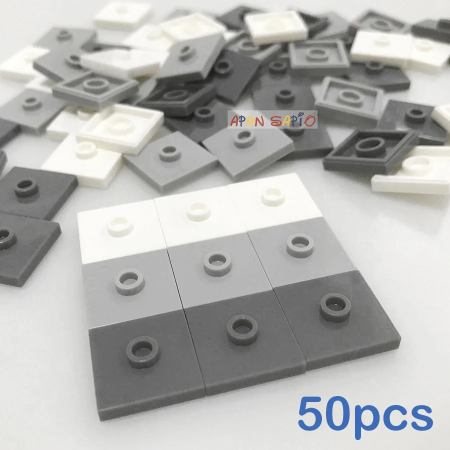 50pcs DIY Building Blocks Convex Seat Bricks 2x2 Dots Educational Plastic Toys for Children Compatible Brands Kids Gifts 87580