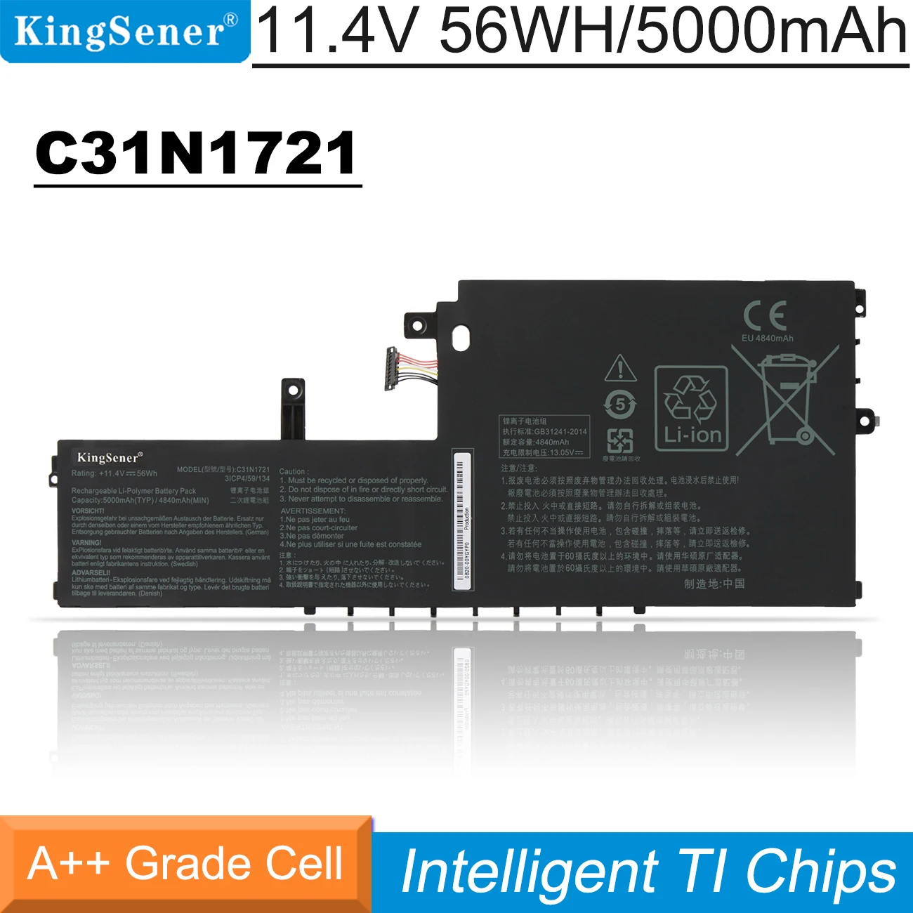 Kingsener C31n1721 Bateria do Portátil para Asus E406sa E406ma L406sa L406ma Série 0b20002830100 11.4v 5000mah