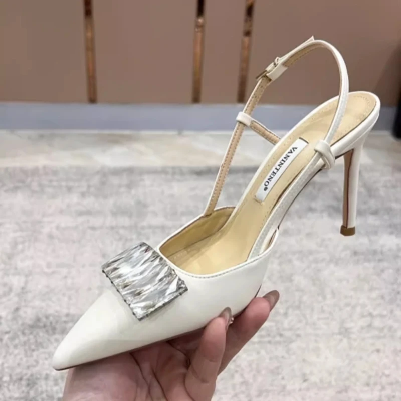 

Spring/Summer New Pointed Shallow Mouth Water Diamond Single Shoes Thin High Heel Banquet Dress Versatile Women's Sandals