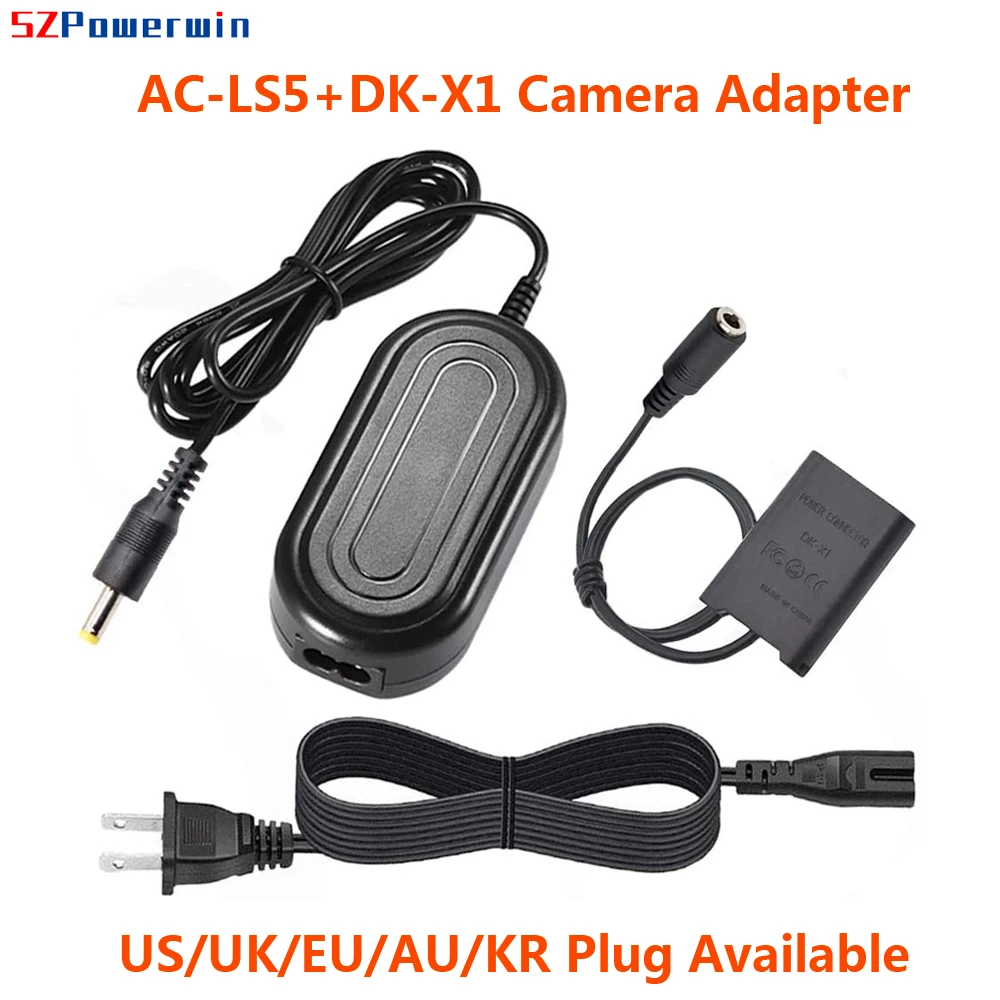 

Powerwin AC-LS5+DK-X1 Camera Adapter for Sony Cybershot RX100 II III VI RX1 RX Provides 4.2V1.5A Power Supply with Dummy Battery