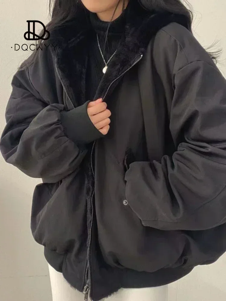 New Jackets for Women Thick Warm Parkas Oversized Double Sided Hooded Coat Korean Fashion Casual Loose Zip Up Jackets Coat Women 5