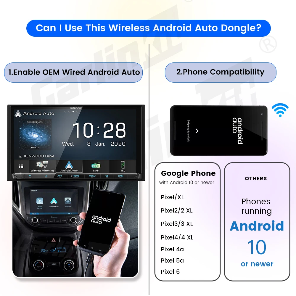 Adaptateur sans fil Android Auto pour Wired Android Auto Car Plug & Play  Configuration facile Aa Android sans fil