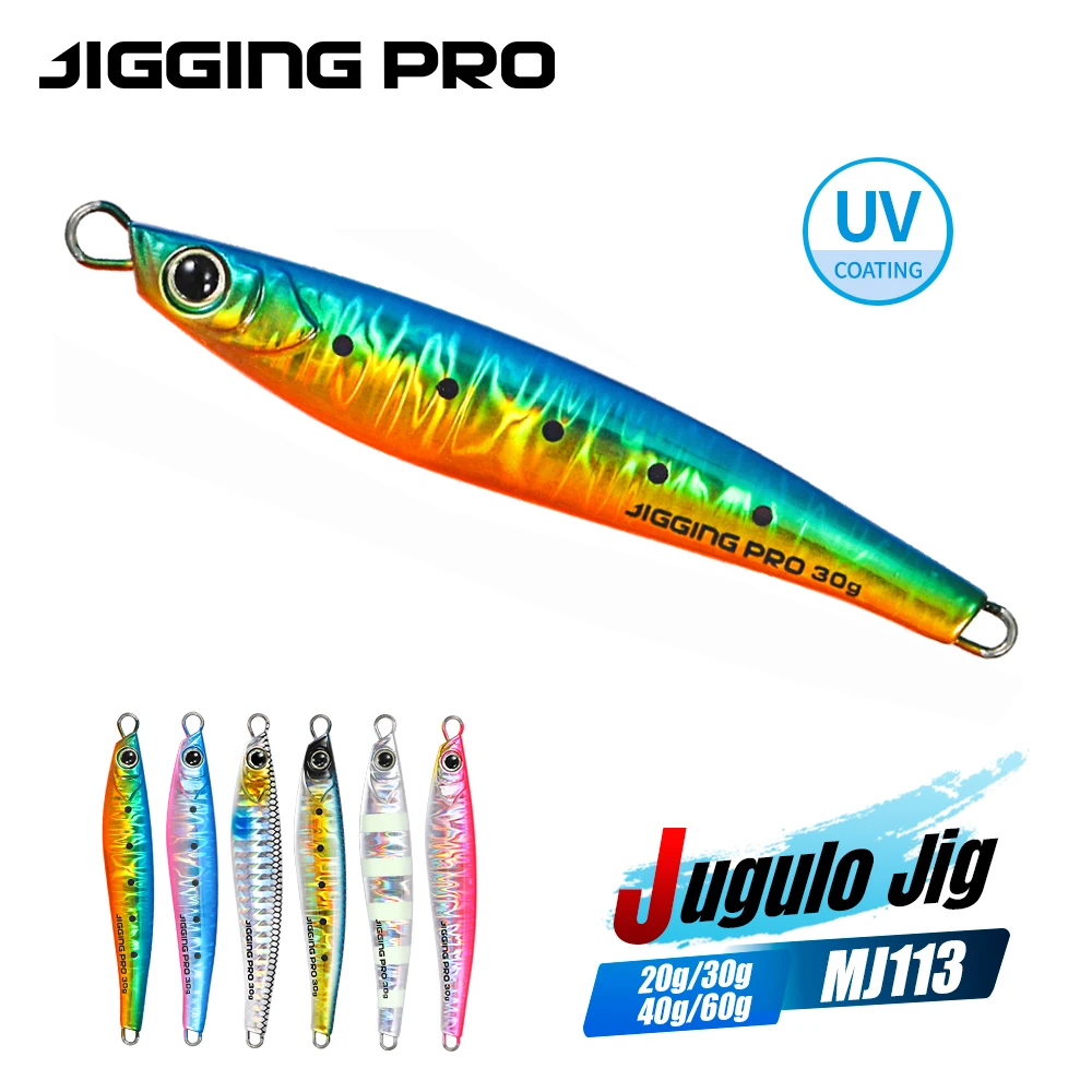 JIGGING PRO Jugulo Jig 15g 20g 30g 40g 60g Shore Casting Metall Jig Salzwasser angeln Köder Für Wolfsbarsch Künstliche Köder Tackle