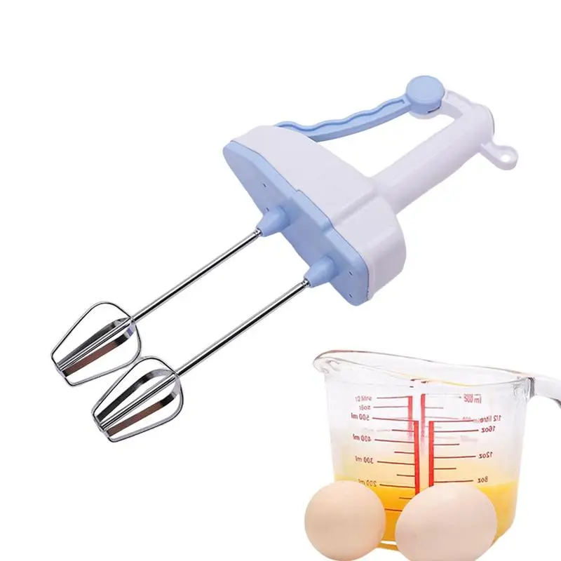 

Manual Egg Beater Semi Auto Stainless Steel Egg Rotatable Beater Bakery Push Egg Mixer For Blending Stirring Household Portable