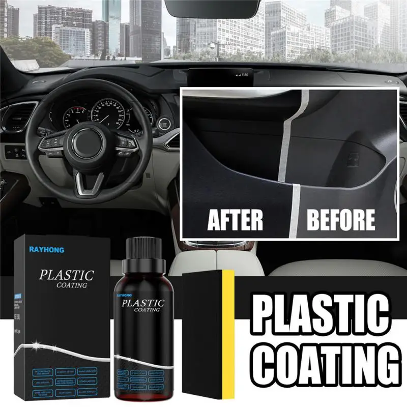 

Rayhong Automotive Plastic Refurbishment Agent Car Interior Dashboard Panel Wax Dust-proof Polishing Refurbishment Agent 50ml