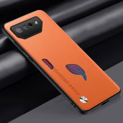 Luxury PU Leather Silicone Protection Cover for ROG Phone 6D (Orange)