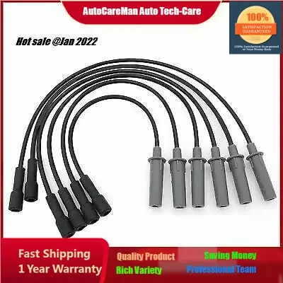 Spark Plug Wires 6pcs 1 set 5019593AA Fit For Dodge Grand Caravan 2001-2007 3.3 V6 2009-2010 3.8 V6