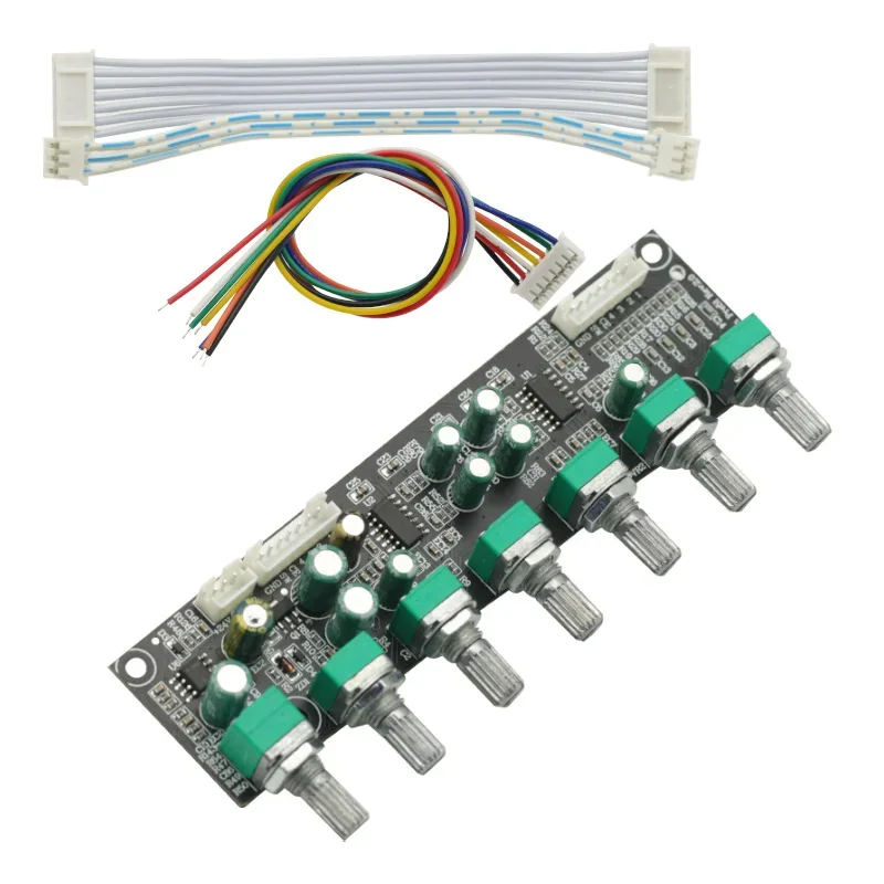 5.1 Preamplifier Tone independent Channel Volume + Bass Frequency Adjustment 6 Way For 5.1 Amplifier Module DC12-24V