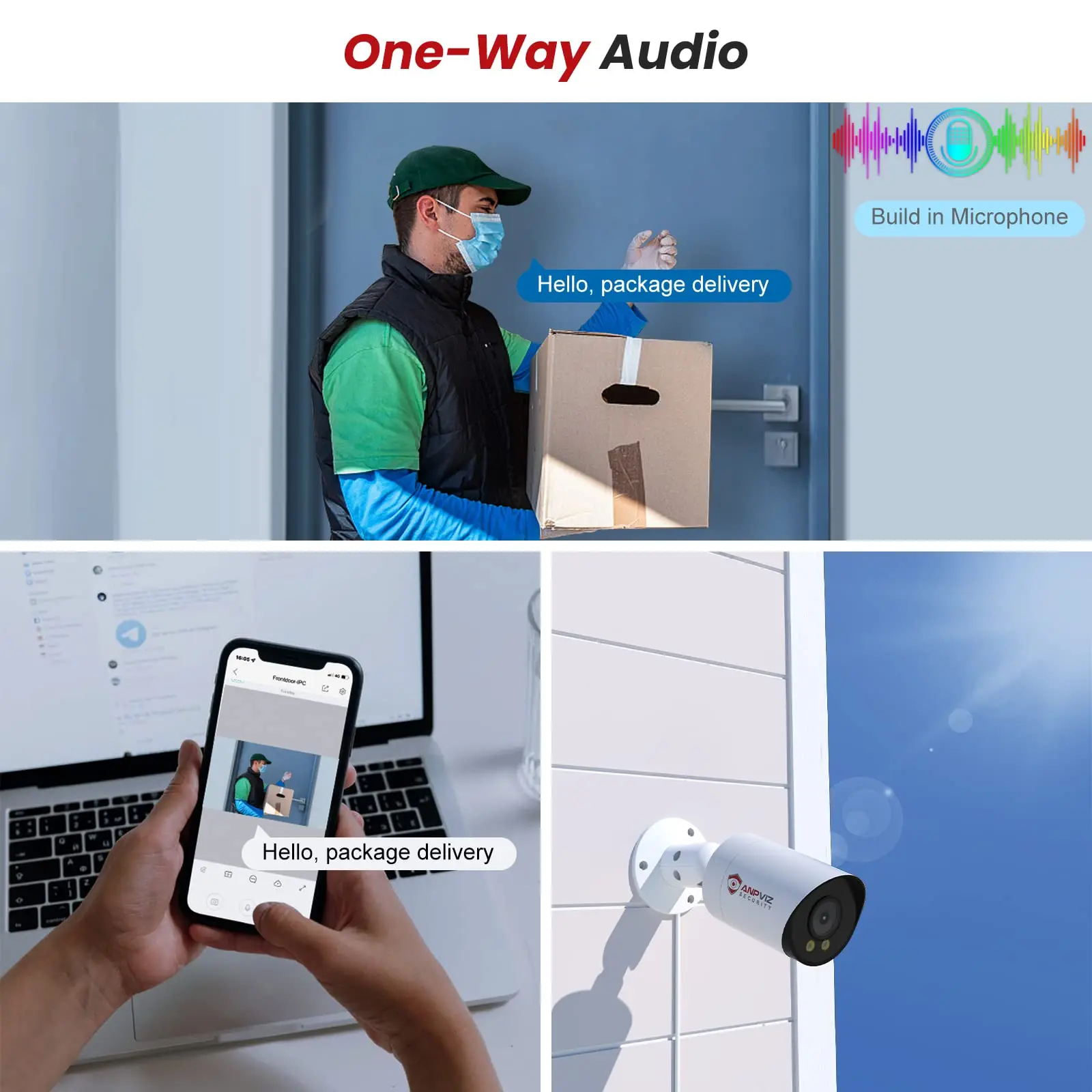 Anpviz 8MP POE IP Bullet Camera Outdoor 24/7 ColorVU 30m CCTV Video Surveillance IP67 SD Card H.265 Audio Motion Detection 2.0 4