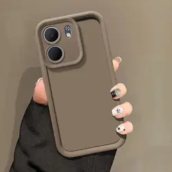 Luxury Shockproof Matte Soft Back Cover with Anti - Fall Protection for OPPO A5X 4G (Coffee)