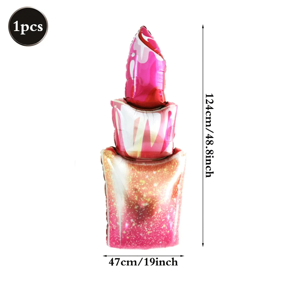 Kosmetik Spa Party Einweggeschirr Tischdecke Banner Rote Lippen Lippenstift Folienballon Mädchen Geburtstag Frauen Make-up Party Dekor – Detail 8