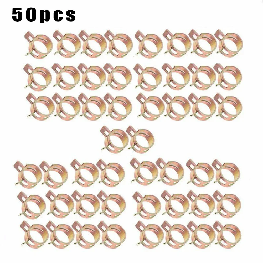 50Pcs Spring Clip Fasteners for 5mm 6mm 7mm 8mm 9mm Hose Clamps Fuel Water Line Air Tube Clamps