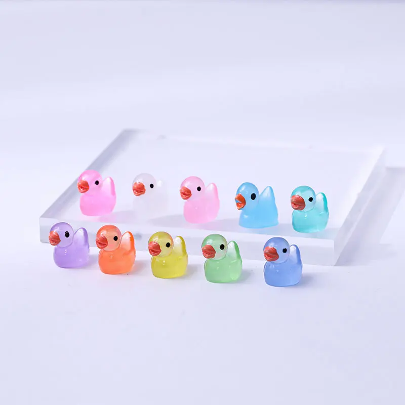 Miniature Duck Figurines Miniature Figurines Miniature Ornament Ornament Crafts Resin Ornaments Resin Crafts 50PCS Mini Fluorescent Yellow Duck Ornament Miniature Figures Tiny Duck Resin Handicraft Micro Landscape Dollhouse Decoration