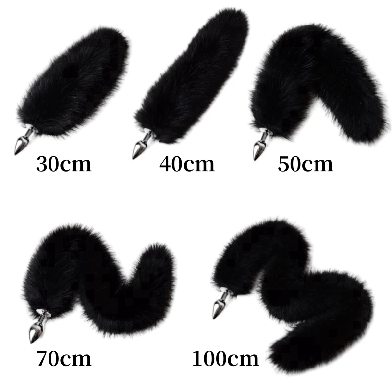 Detachable Anal Expander Butt Plug with Matched Long Short False Fox Tail for Couple BDSM Cosplay Anus Dilation Sex Toys