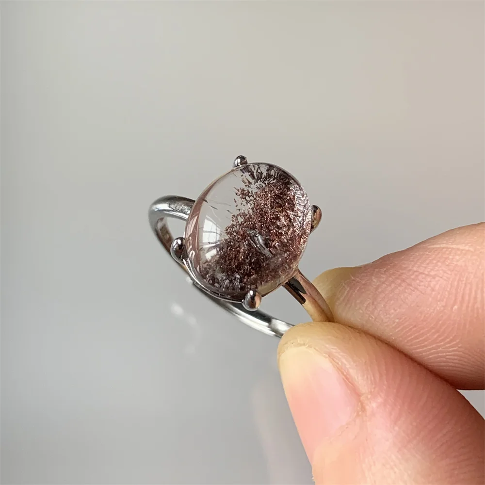 Фото Натуральный кварц Lodolite, женские кольца, сад, кварц, искусственные кристаллы, серебро 925 пробы, ювелирные изделия, волшебный природный ландшафт, кварц №4