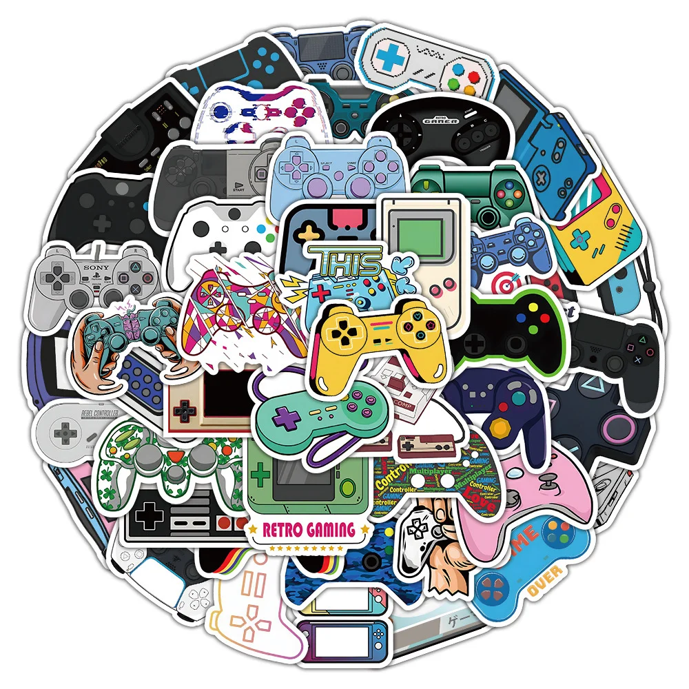 

10/30/50PCS New Cartoon Game Controller Personality Creative Sticker Guitar Refrigerator Motorcycle Waterproof Sticker Wholesale