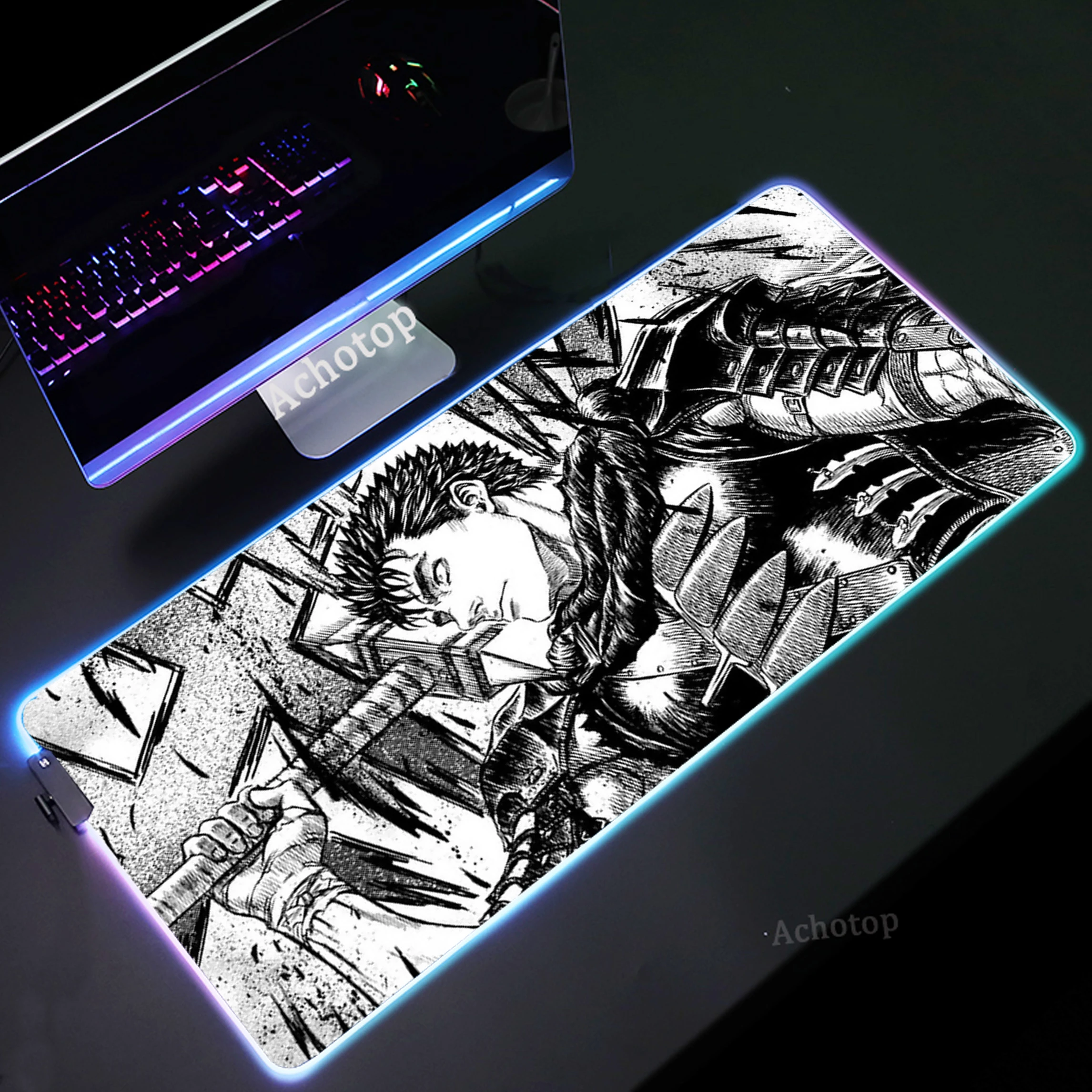 

RGB Mouse Pad XXL Large Gamer Mousepad Berserk LED Mouse Mat Luminous Desk Mats Keyboard Pads Backlit Computer Mousepad 90x40cm