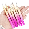 1 Pc Eyebrow Tweezers for Lashes Artists Ice Flower Anti-Static Stainless Steel Eyelash Extension Makeup Tweezer Tools 6