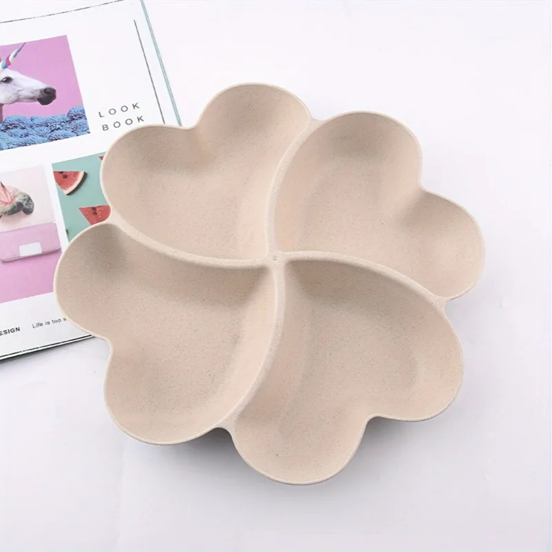 1pc, Creative Lucky Grass Wheat Straw Fruit Plate, Wedding Household Living Room Fruit Snack Candy Box,Table Decoration