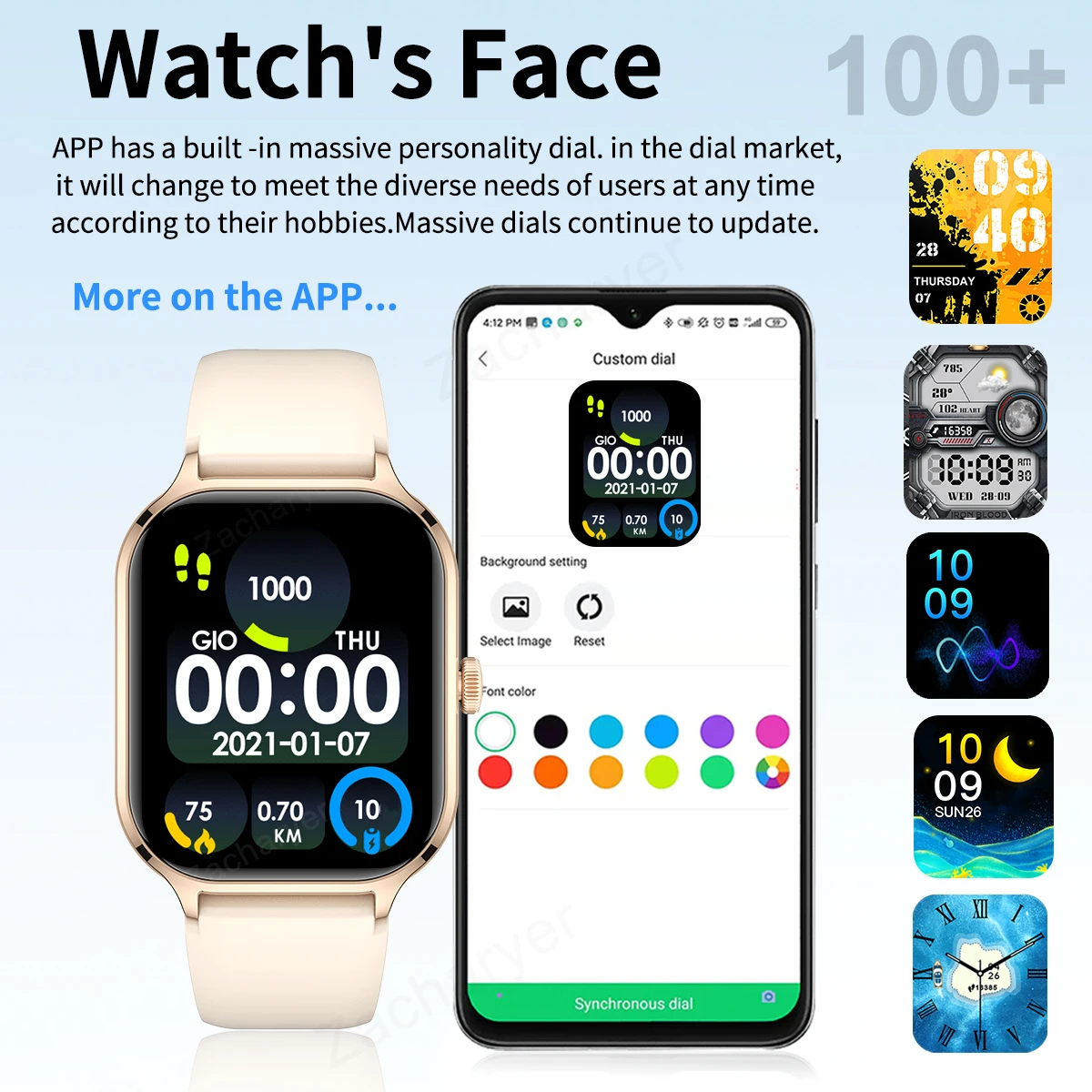 2025 Smart Watch, Wireless Dialing, Multiple Sport Modes, Various App Notifications, Perfect Gift for Holidays, iPhone/Android 4