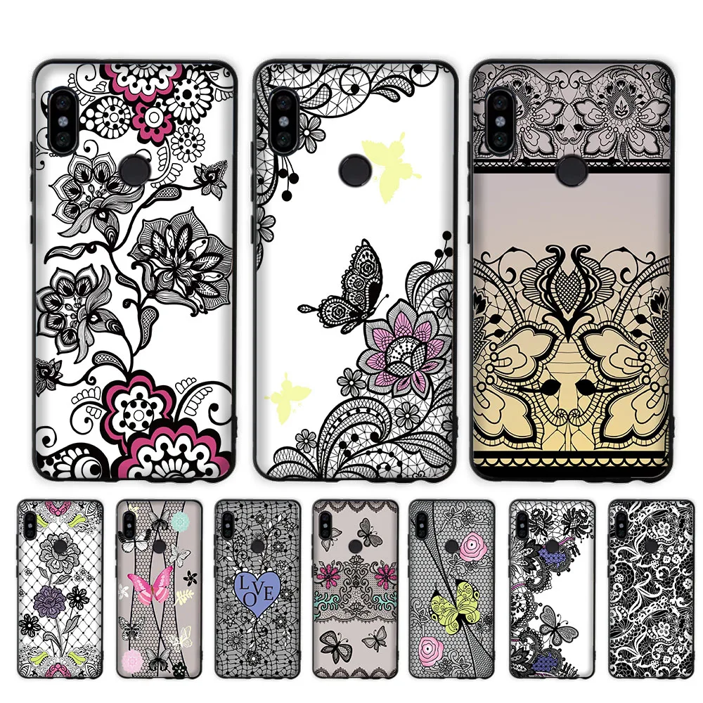 Per Il Caso Di Samsung S7 S8 S9 S10E Bordo A6 A7 A8 A9 J2 Prime J4 Core J5 J6 Più J7 Duo J8 Pro Nero Della Copertura Zr5 Nero Bianco Floreale