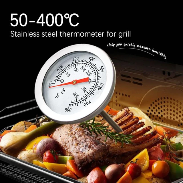 BBQ Thermometer Temperature Gauge, 2Inch Stainless Steel Barbecue Charcoal  Grill Smoker Temp Gauge Pit, Fahrenheit and Heat Indicator for Cooking Meat