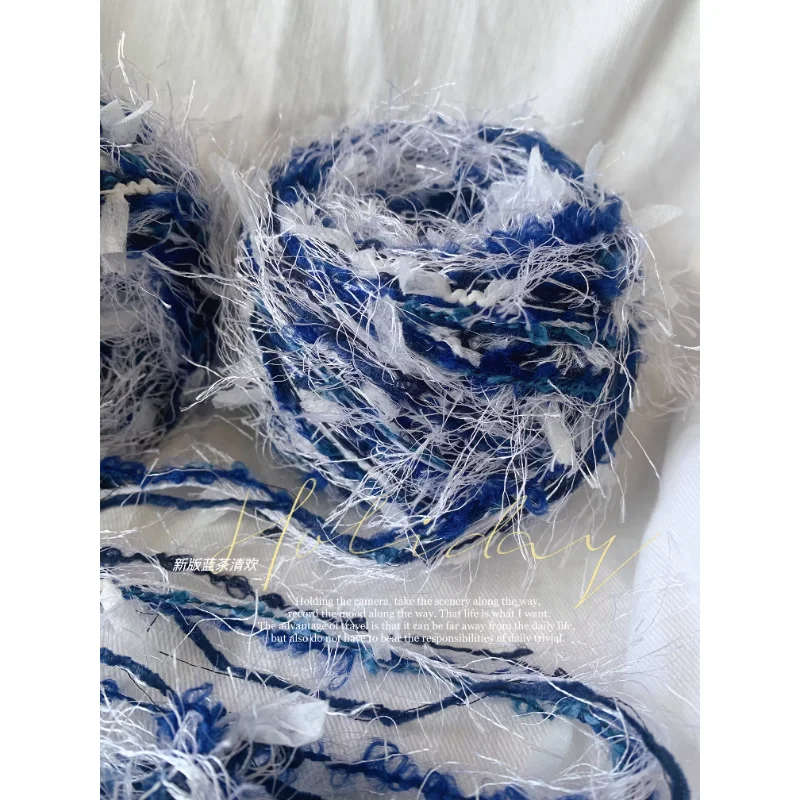 Linea Caratteristica Linea Blu Borsa Tessuta A Mano Fatta A Mano Filo Misto A Mano Conto A Mano Giapponese Acchiappasogni Decorazioni Natalizie