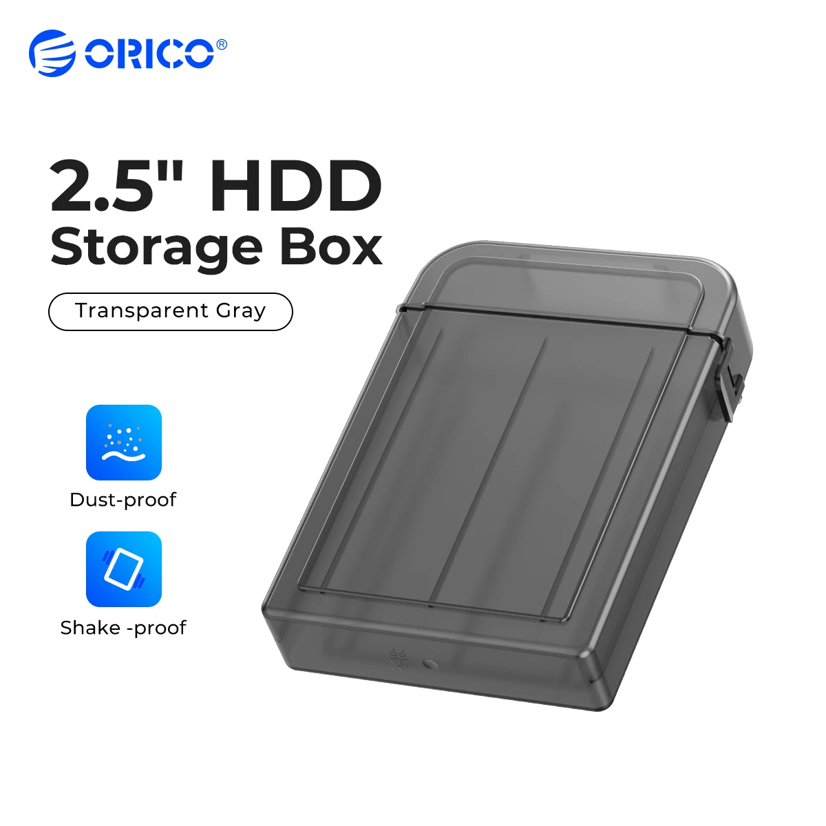 

ORICO 2.5 Inch Hard Drive Protection Box Waterproof HDD Storage Box for 2.5" 3.5'' Anti-Shock Dust-Proof Anti-Static with label