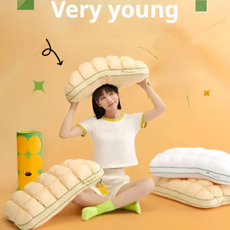 학생 기숙사 싱글 베개, 경추 관리, 초연질 파인애플 번 구름 베개, 경추 정형 목 베개