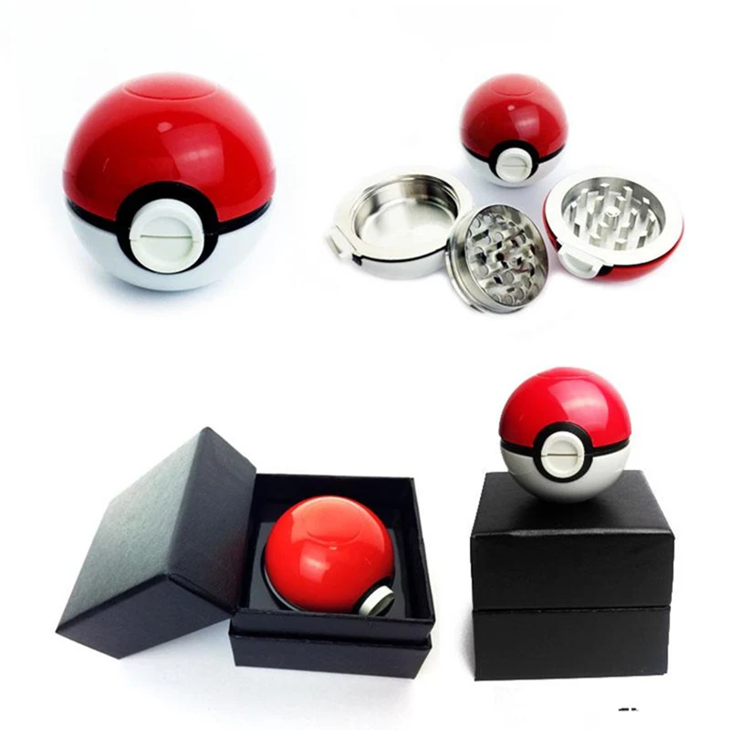 Manual Tobacco Herbal Mill Spice Zinc Alloy Crusher Pokeball Herb Grinder