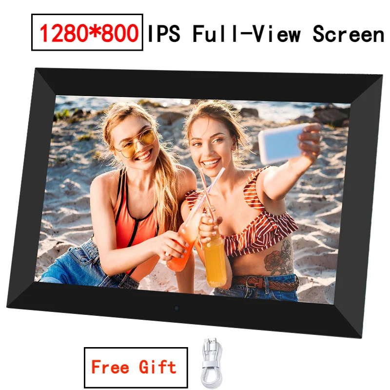 10"Digital Picture Photo Frame IPS Full-View Screen Photo Album Clock Calendar Video Player with Remote Control For Family Gift