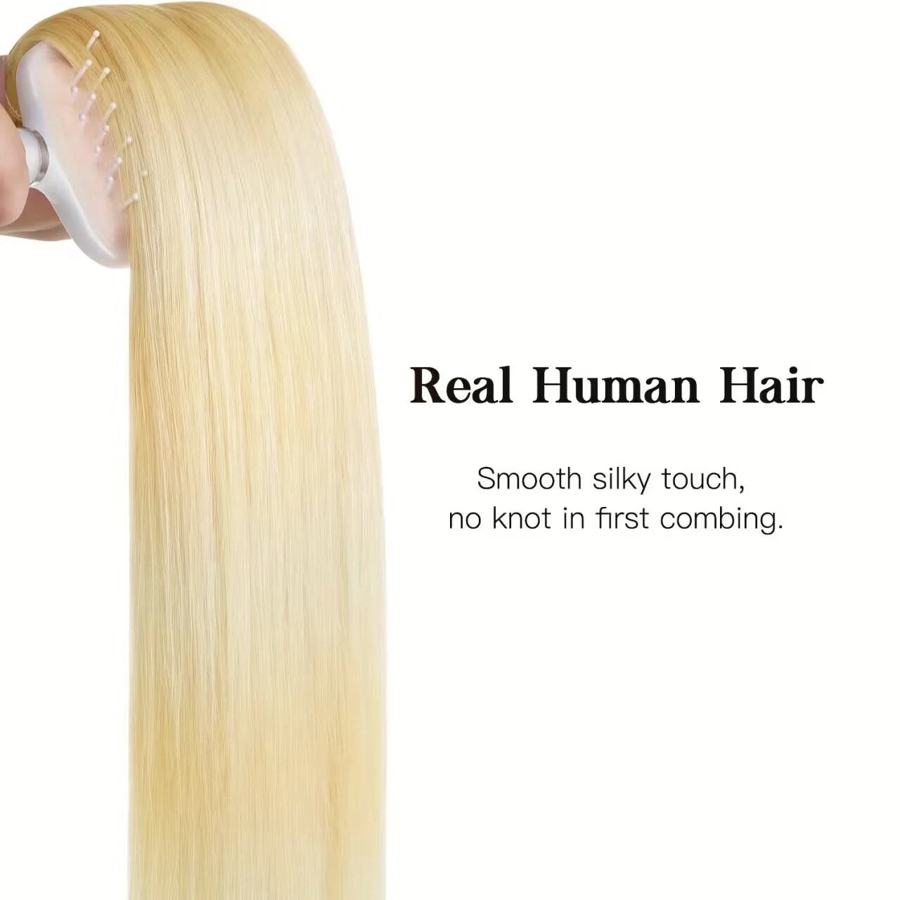 Clip in Hair Extensions 8pcs Bleach Blonde Hair Extensions Real Human Hair Clip ins Straight #613 Human Hair Clip in Extensions