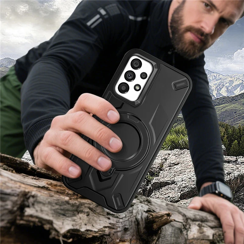 Stand Armor Phone Case For Samsung A35 A56 A16 A26 A17 A05 A06 A07 A55 A14 A15 A54 A53 A52 5G Magnetic_voghion.com