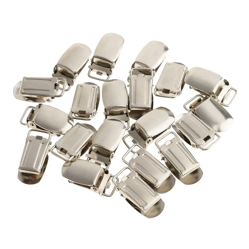 Baby Pacifier Clips 20 Pieces Metal Paci Pacifier Suspender Clips Holder for Crafts 1.5x3cm