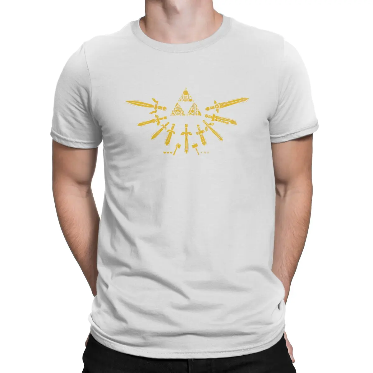 thumbnail image 1 of Camiseta creativa Z-Zelda para hombre, Triforce, cuello redondo, algodón puro, personalizable, regalos de cumpleaños, ropa de calle, 1 of 7