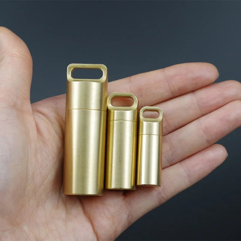Storage Box Medicine Storage Container Copper Waterproof Pill Box Travel Pill Case Vitamins Container Mini Brass Capsules Organizer