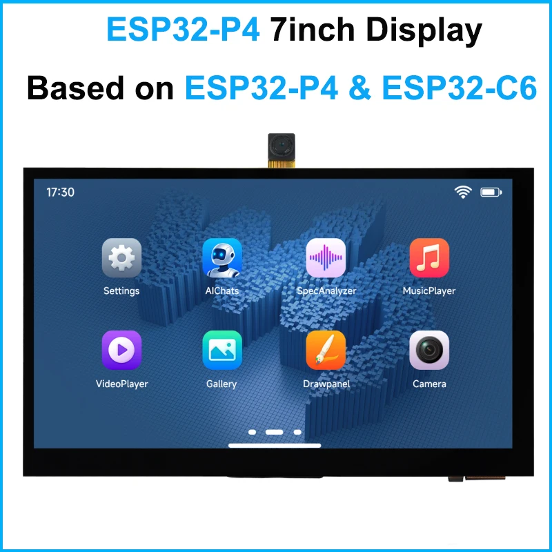 Waveshare ESP32-P4 WIFI6 7inch IPS 1024x600 Touchscreen Display Development Board on ESP32-C6 with OV5647 Camera for DeepSeek