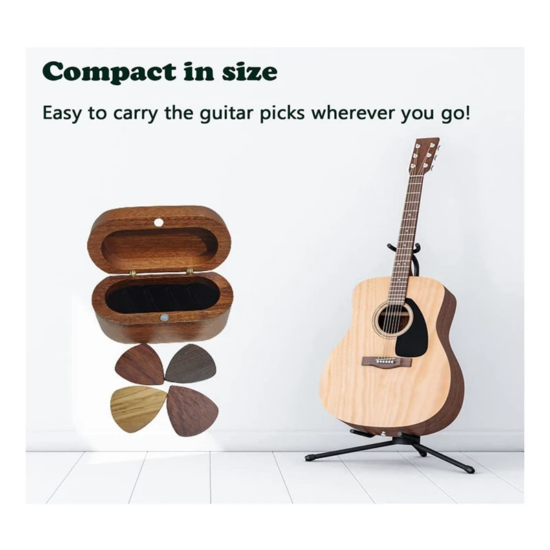 Beautiful Customized Wood Pick + Guitar Keychain Holder One Side / Olive Heart