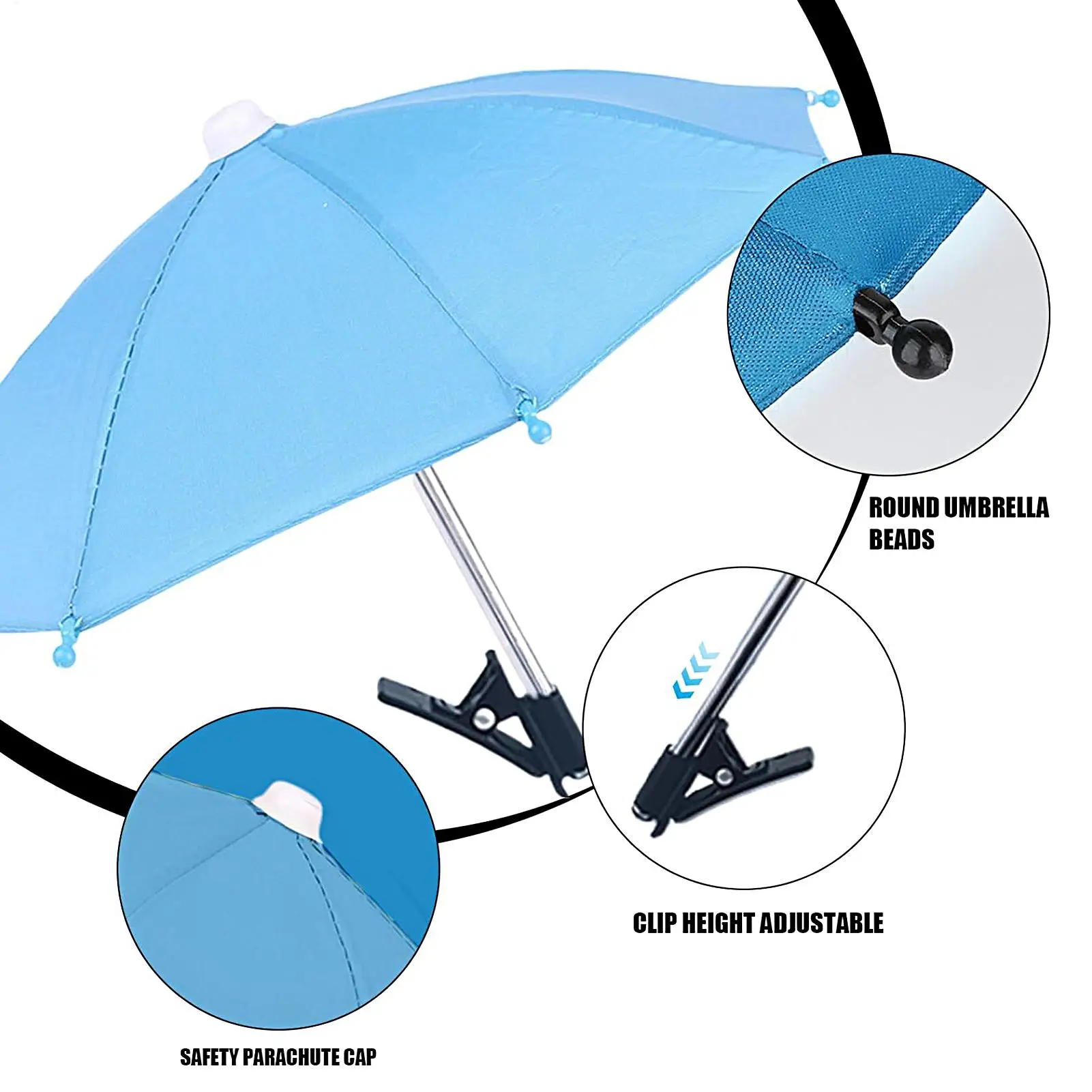 Supporto per cellulare con clip per ombrello, protezione solare anti-riflesso per esterni, copertura anti-UV - Image 5