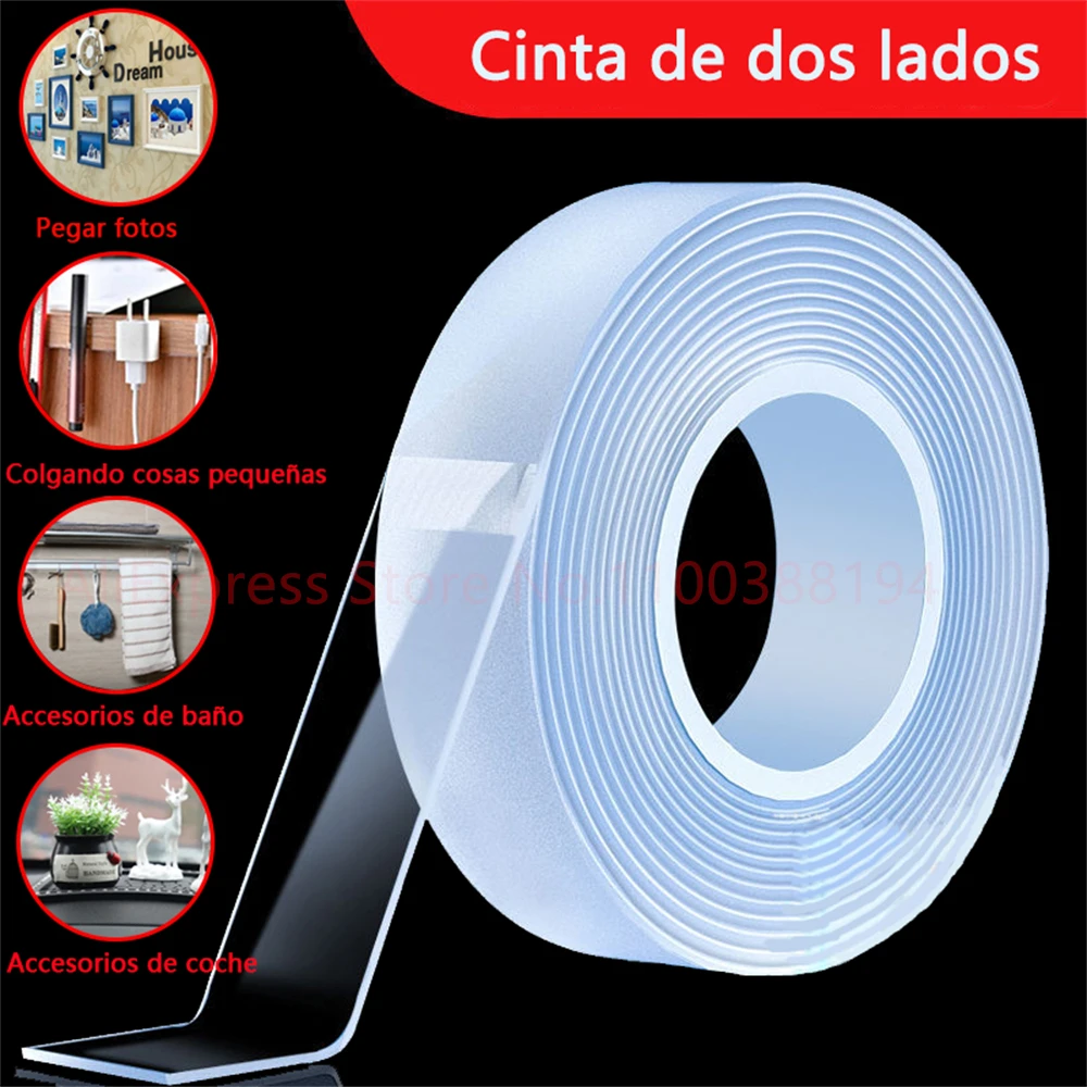 Adhesivo Doble Cara Transparente, Impermeable, de Gran Resistencia