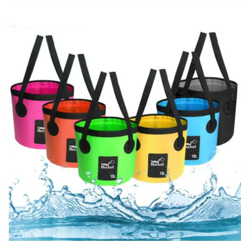 Folding bucket bowl sink washing bag car wash bucket portable outdoor travel foldable water multifunction 12L