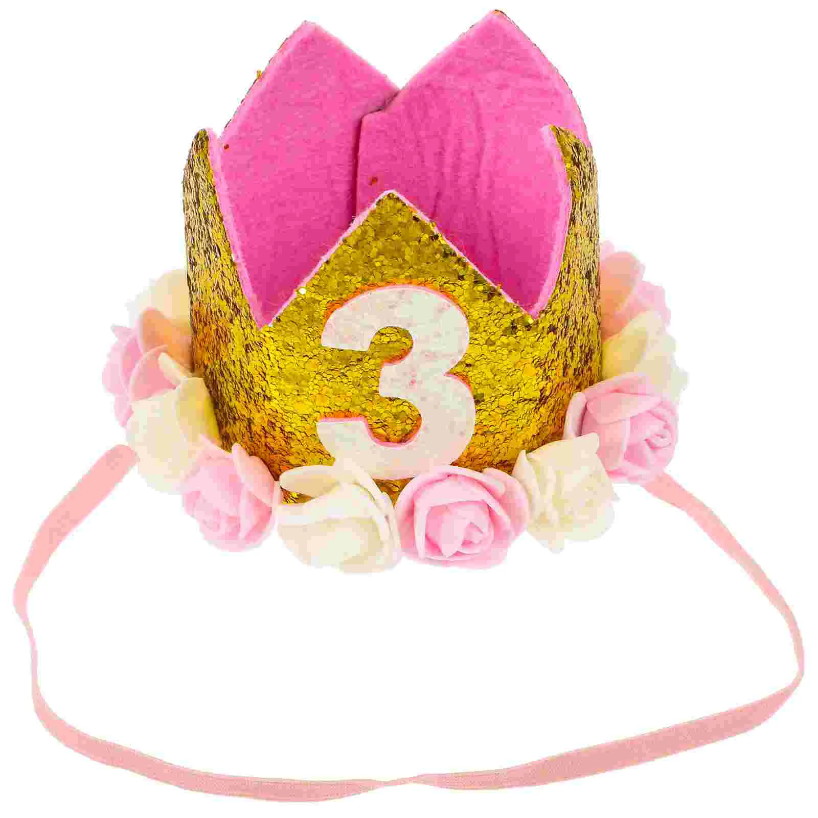 

Children's Birthday Crown Kids Tiara Decor Baby Party Hairband Girl Performance Headband Fabric Delicate