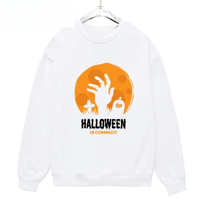 Autumn/winter New Horror Halloween Skull Hoodie Pure Cotton Printed Hoodie Hood Street Fashion Boys and Girls